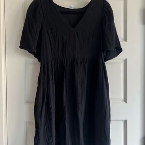 Black V-Neck Women's Top